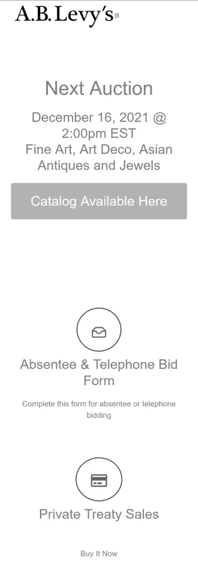 A.B. Levy’s website before the redesign