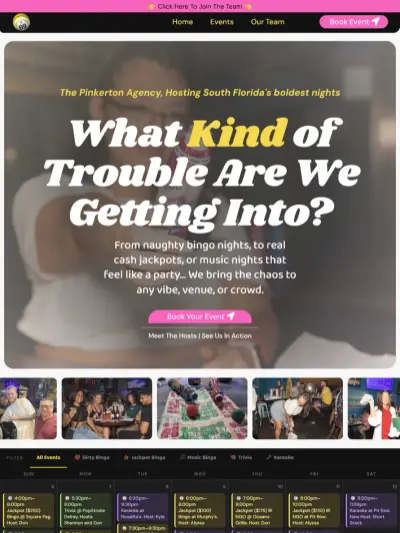 The Pinkerton Agency website after the redesign