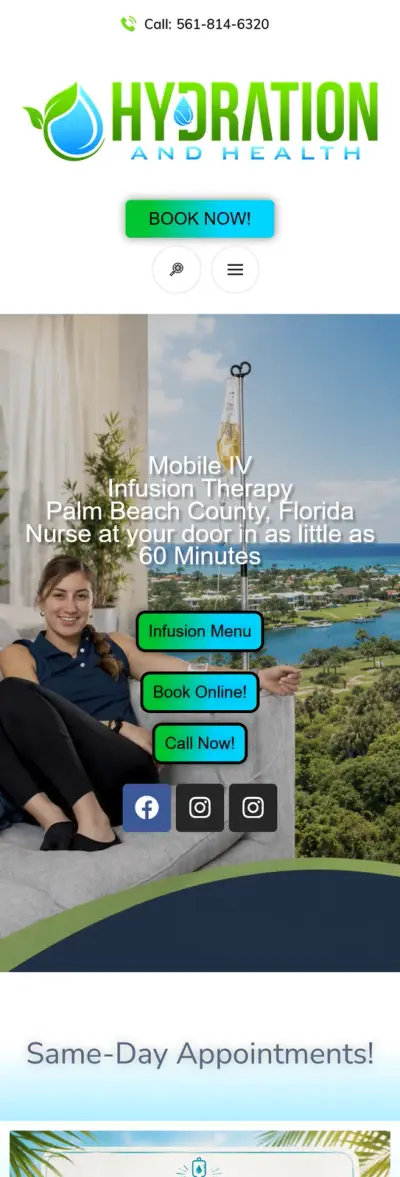 Hydration & Health website before the redesign
