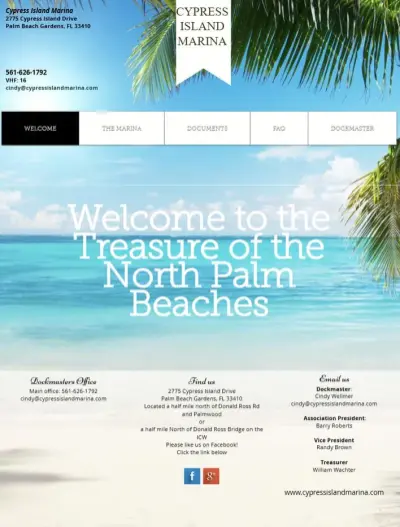 Cypress Island Marina website before the redesign