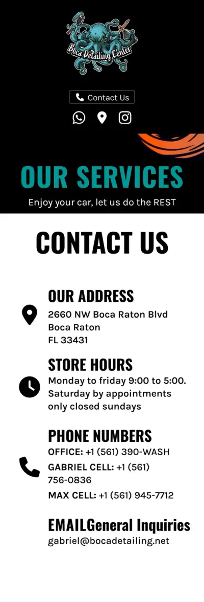 Boca Detailing Center website before the redesign
